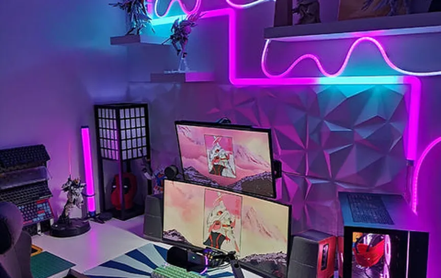 Neon gaming room